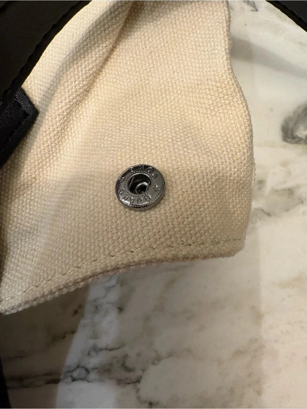Deux Lux Beige Canvas Backpack with Black Faux Leather Accents